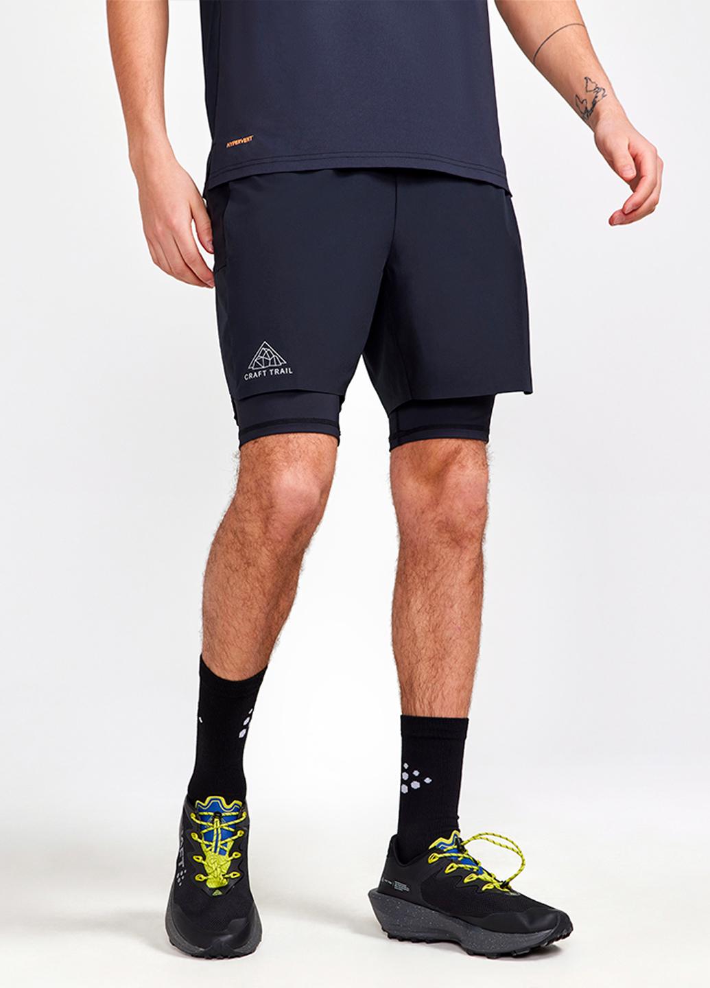 Шорты мужские для бега Craft Pro Trail Shorts 1912447-999000 2в1 S Black (18400363)