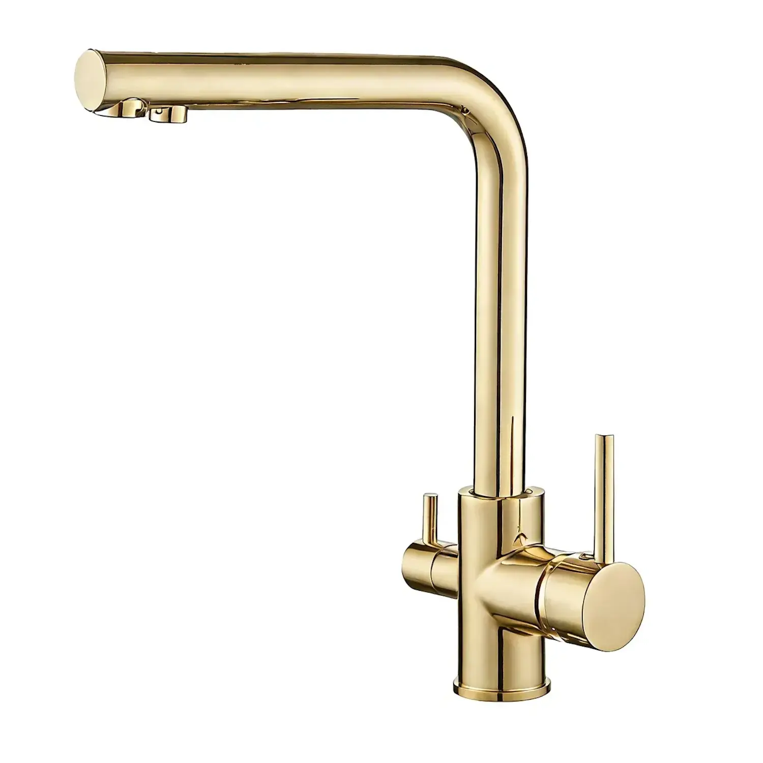 Смеситель для кухни VBI Gemini двухрычажный Золотой (VBI-055001GL)