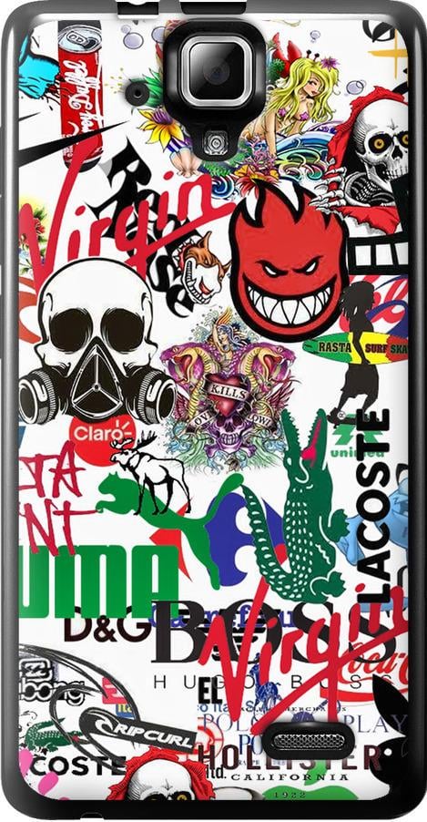 Чехол на Lenovo A536 Many different logos (4022u-149-42517)