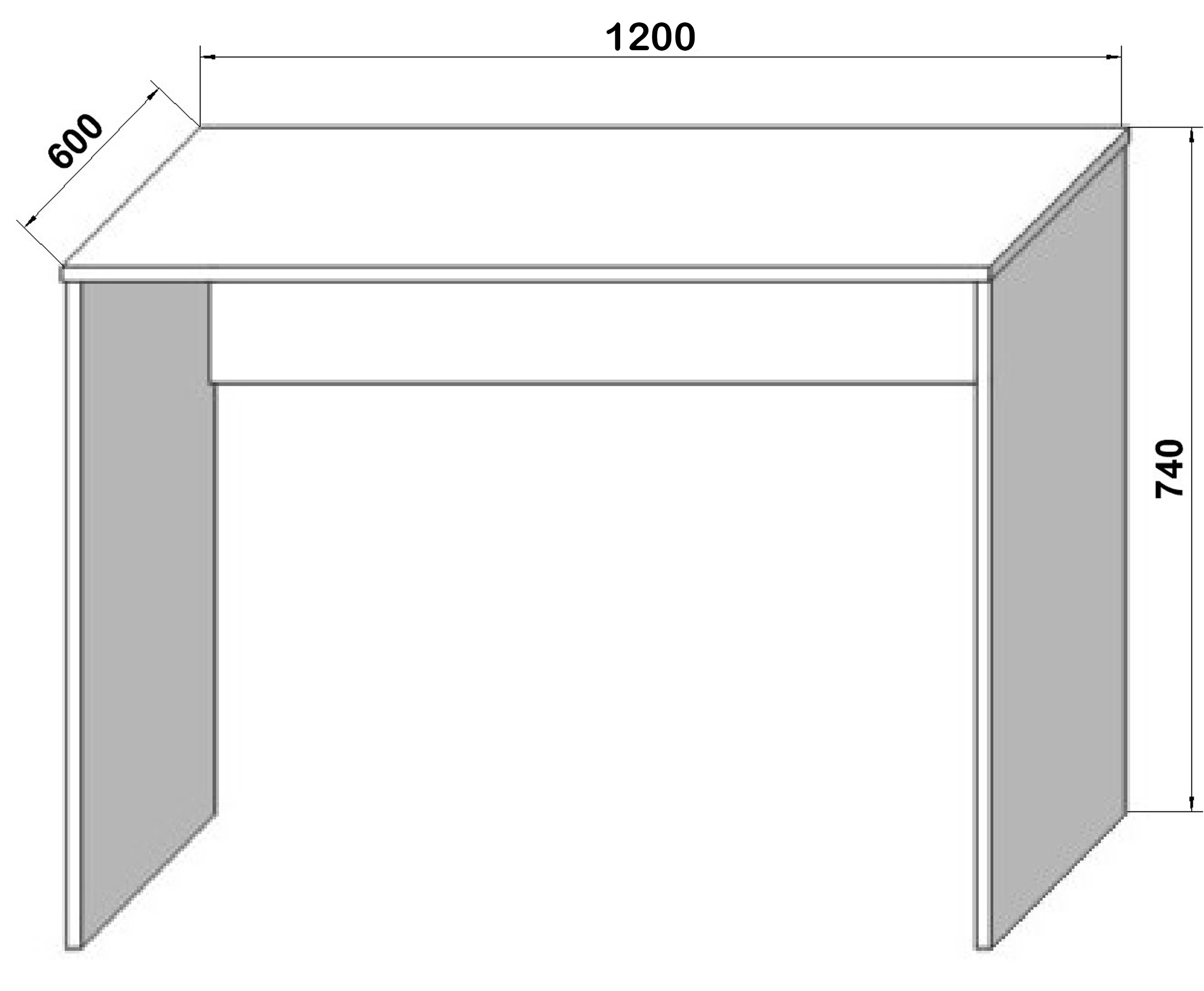 Стіл письмовий СП-3 ДСП 1200х600х740 мм Дуб родос темний - фото 3