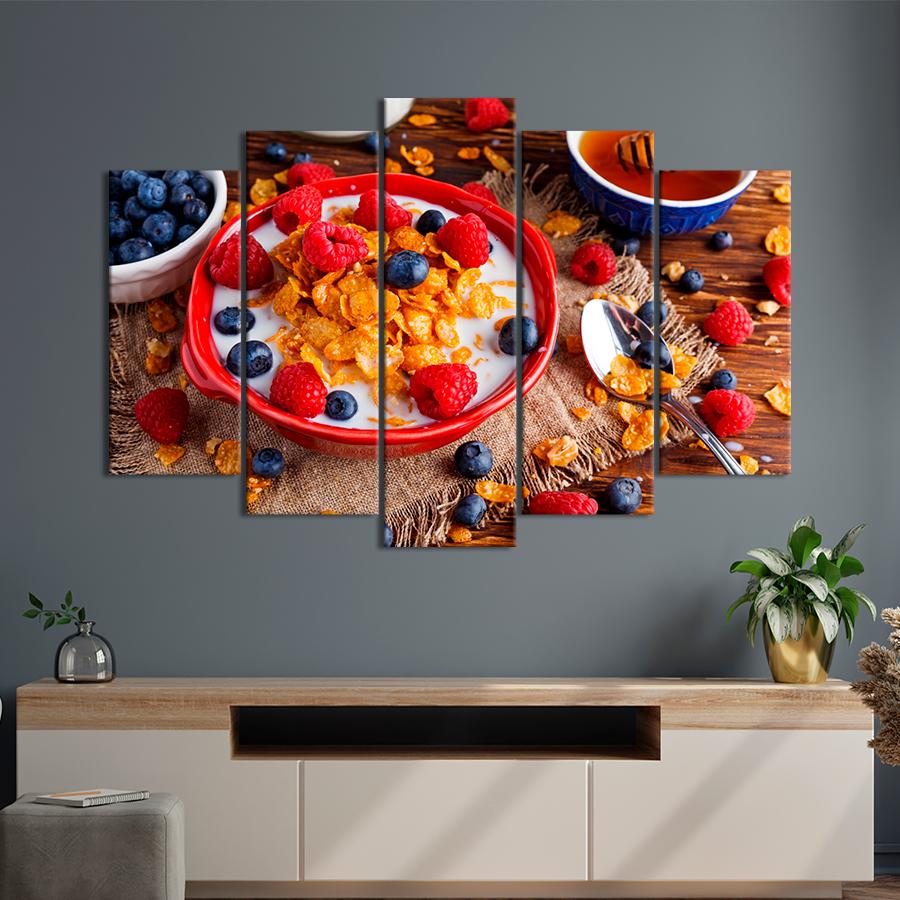 Настенний декор Хлопья с молоком и ягодами на завтрак 137x85 см (A292-5)