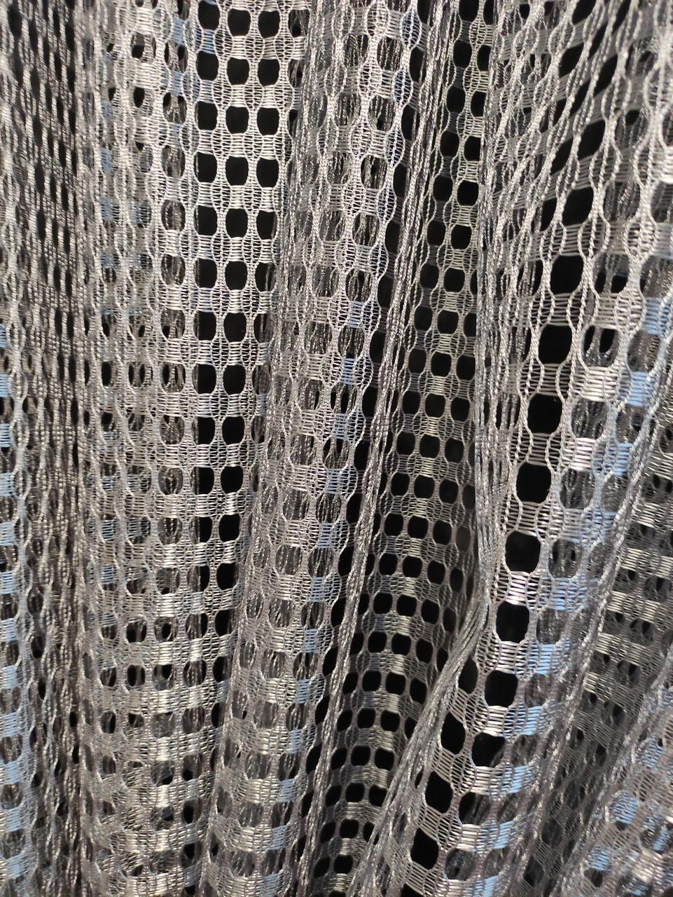 Тюль Дуэт Сетка кубик с атласными подхватами 480х180 см Серый (дн-02) - фото 3