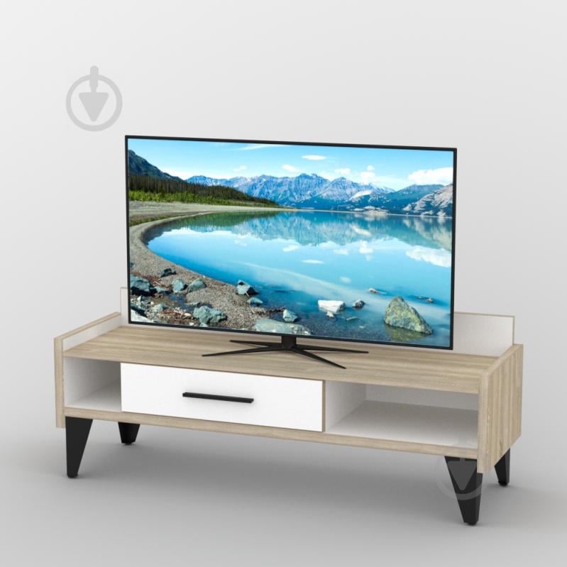 Тумба под телевизор Тиса Мебель ТВ-313 Дуб сонмоа Белый Тумба под телевизор Тиса Мебель ТВ-313 Дуб сонмоа Белый