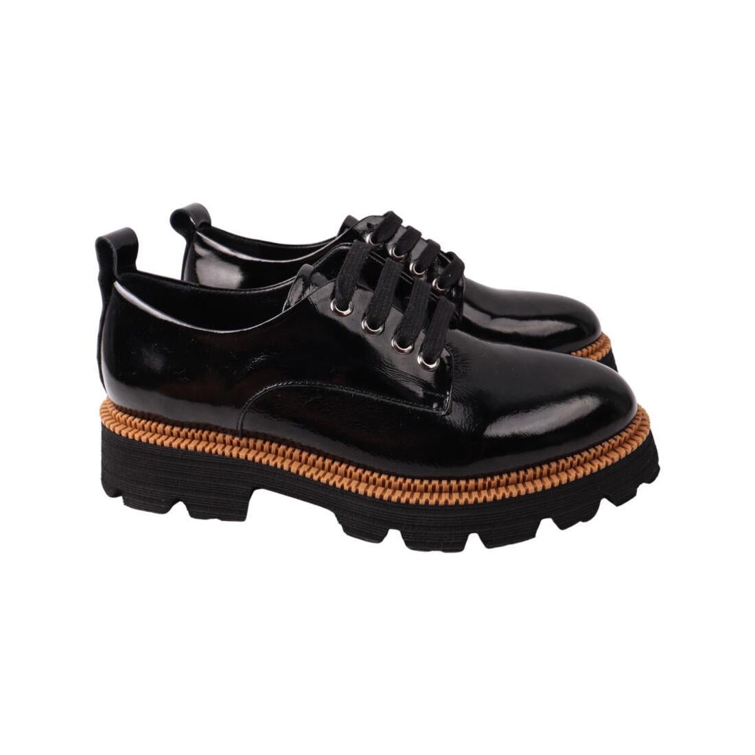 Туфли женские Euromoda из лаковой кожи р. 38 Черный (491-21DTC)