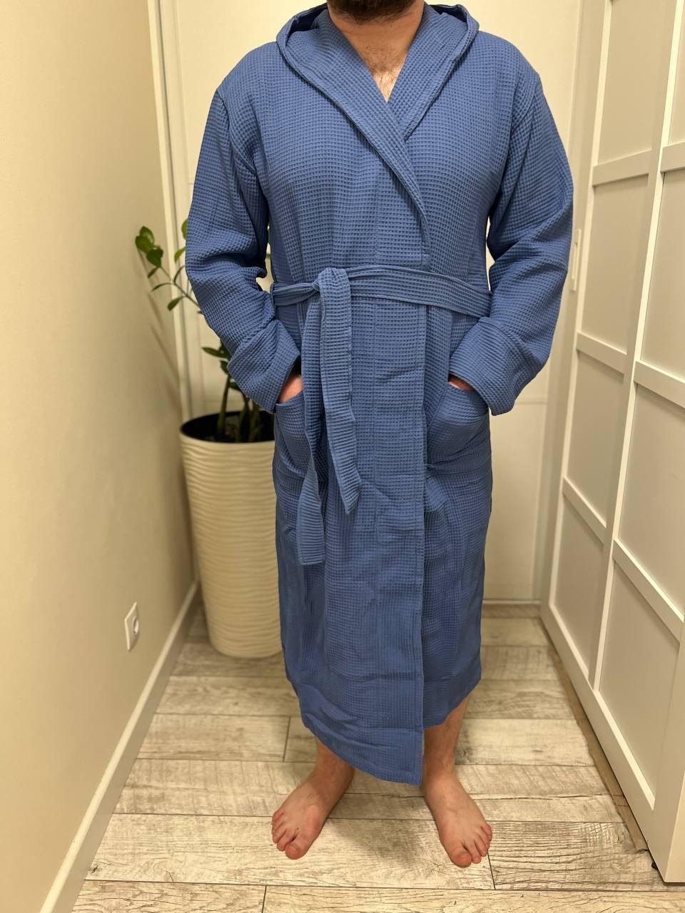 Халат мужской банный для бассейна XL Синий (ВК4401В-4) - фото 5 Халат мужской банный для бассейна XL Синий (ВК4401В-4) - фото 5