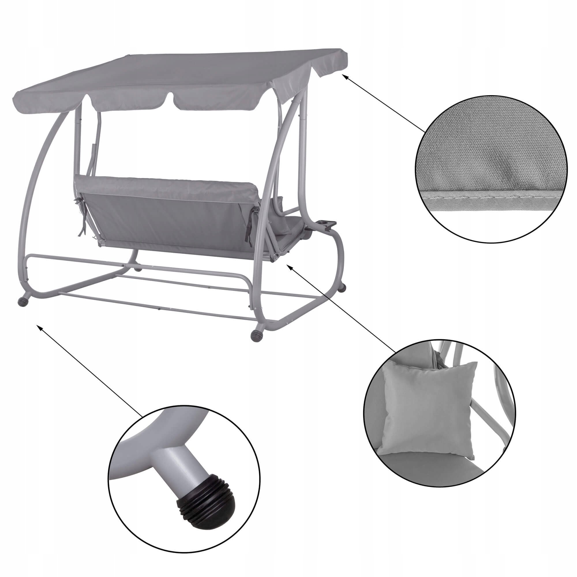 Гойдалка садова Springos Venezia з навісом 163x193 см (GS0015) - фото 3 Гойдалка садова Springos Venezia з навісом 163x193 см (GS0015) - фото 3