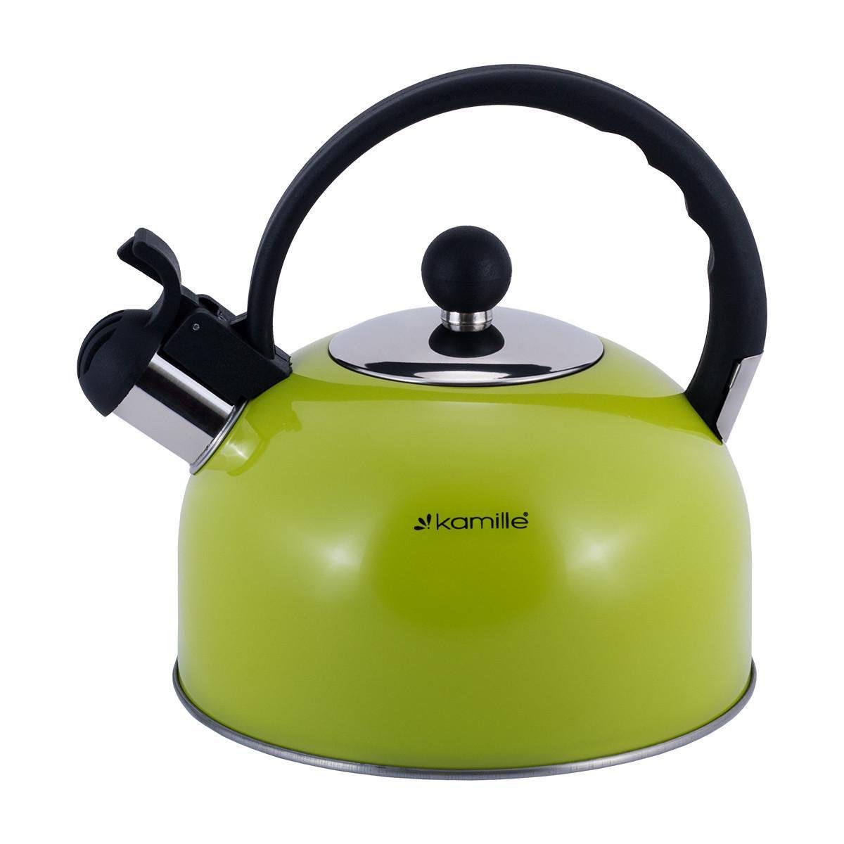 Чайник со свистком Kamille KM-0679А из нержавеющей стали 2,5 л Зеленый (150-84-0679А) - фото 5