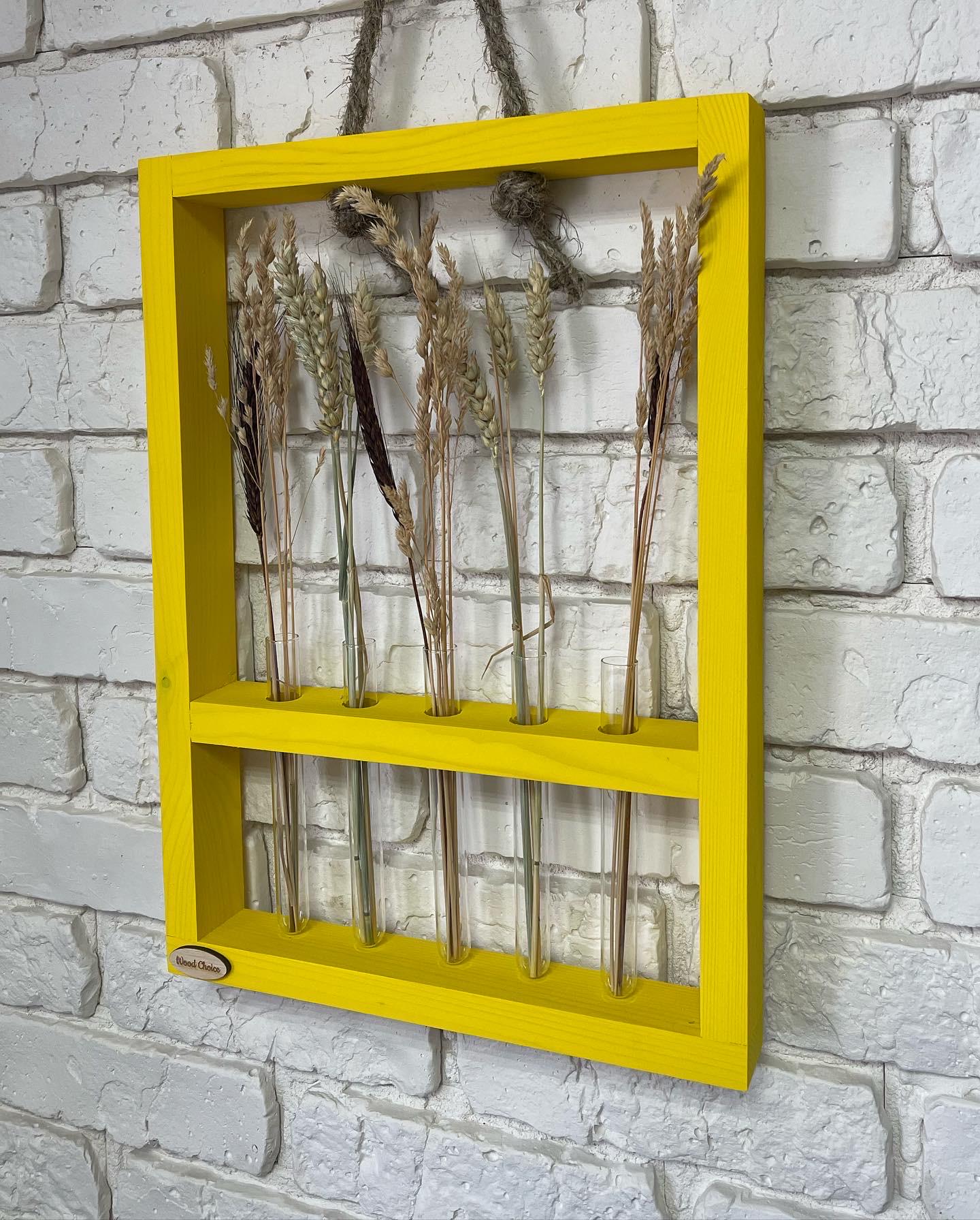 Підставка з колбами для квітів 29х40 5 шт. Жовтий - фото 2 Підставка з колбами для квітів 29х40 5 шт. Жовтий - фото 2