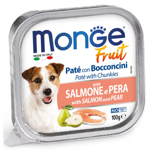 Корм вологий Monge Dog Fruit з лососем та грушею 100 г (70013246)