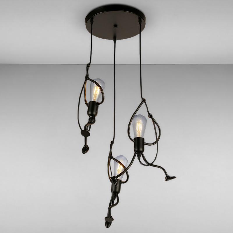 Люстра подвесная Light House LS-16254-3 BK на три лампы Черный