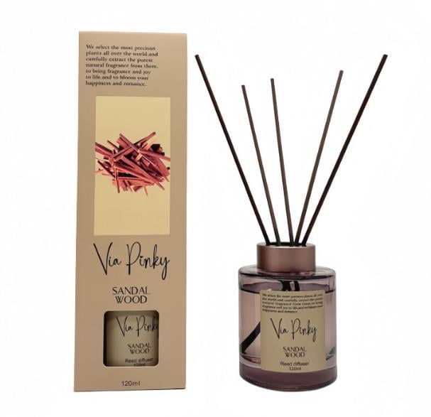 Ароматический диффузор с палочками VIA Pinky Reed сандаловое дерево 120 мл (VP12003) Ароматический диффузор с палочками VIA Pinky Reed сандаловое дерево 120 мл (VP12003)