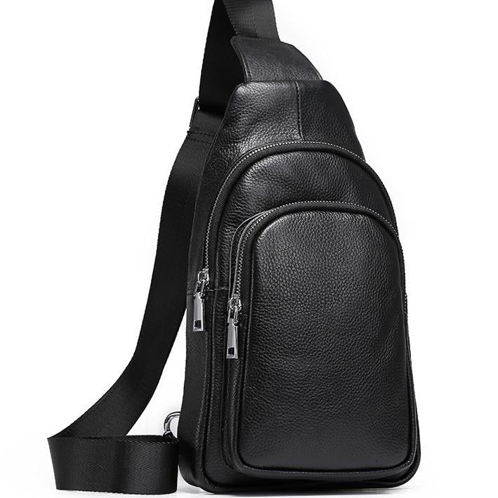 Слинг мужской кожаный TidinBag Черный (GLD-2166)
