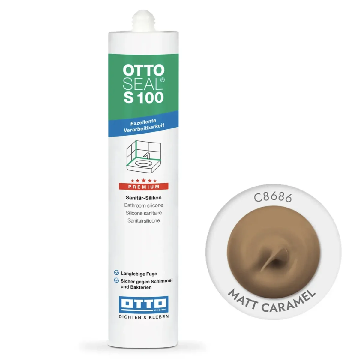 Силиконовый герметик OTTOSEAL S100 300 мм C8686 Caramel matt (S100C8686) Силиконовый герметик OTTOSEAL S100 300 мм C8686 Caramel matt (S100C8686)