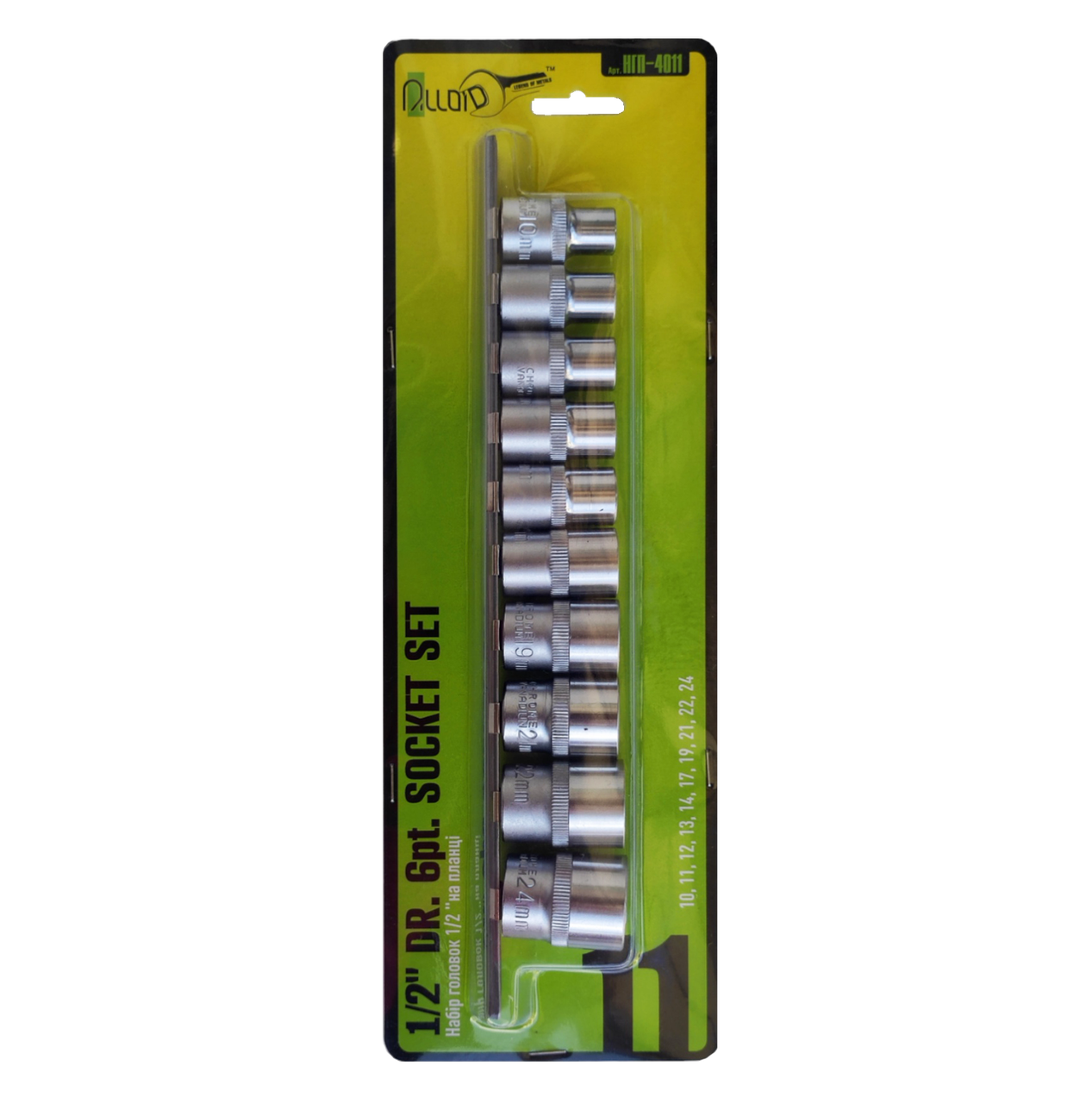 Набор головок Alloid CrV 1/2" на планке 11 ед. (51935) Набор головок Alloid CrV 1/2" на планке 11 ед. (51935)