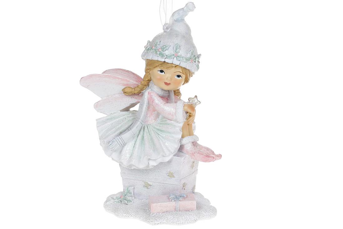 Декоративная подвеска BonaDi Малышка Фея 14 см Розовый с мятным (707-534)