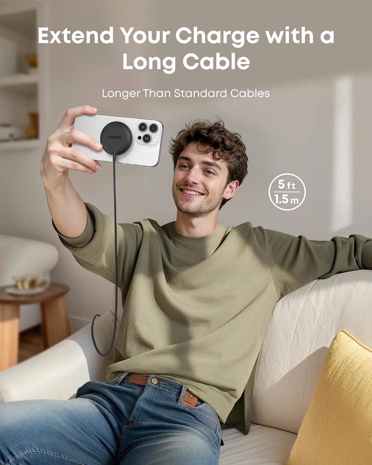 Зарядное устройство беспроводное Anker MagGo Wireless Charger (Pad) - фото 7 Зарядное устройство беспроводное Anker MagGo Wireless Charger (Pad) - фото 7