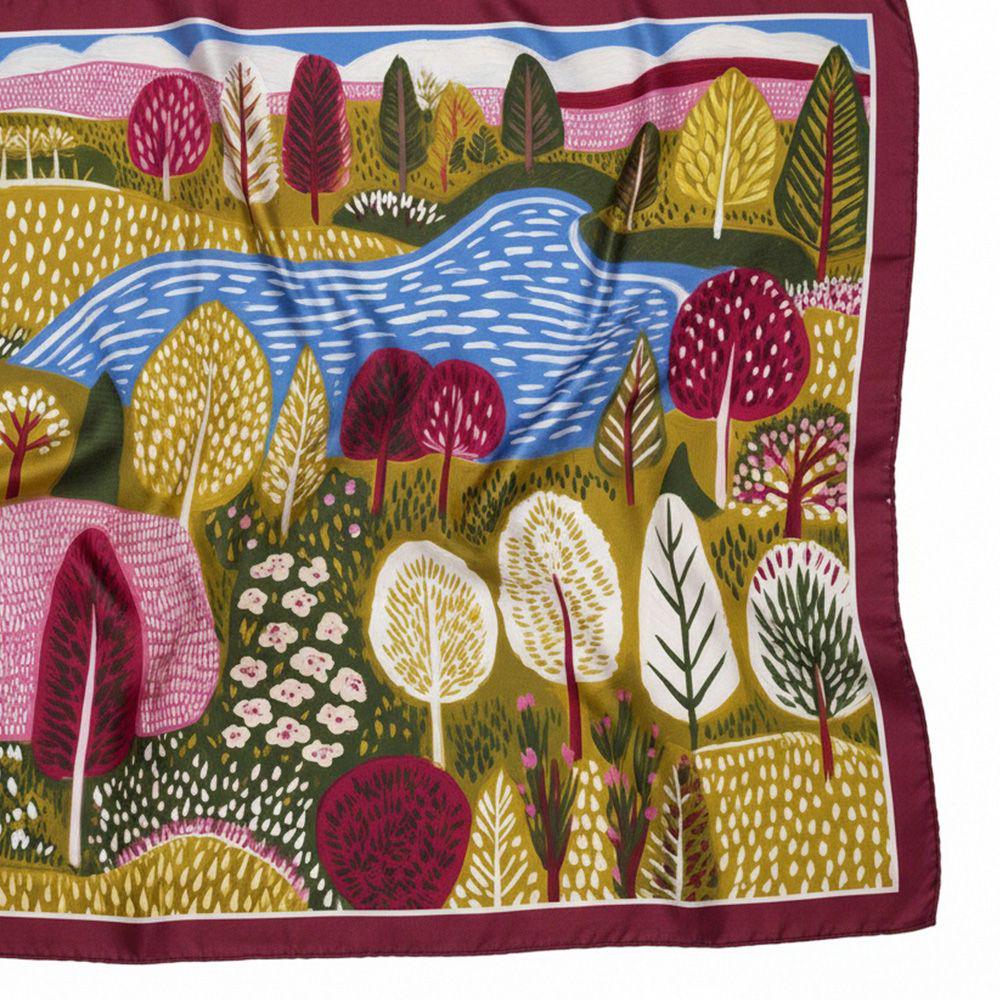 Платок шелковый Лесное озеро 68х68 см (HUST_25M056)