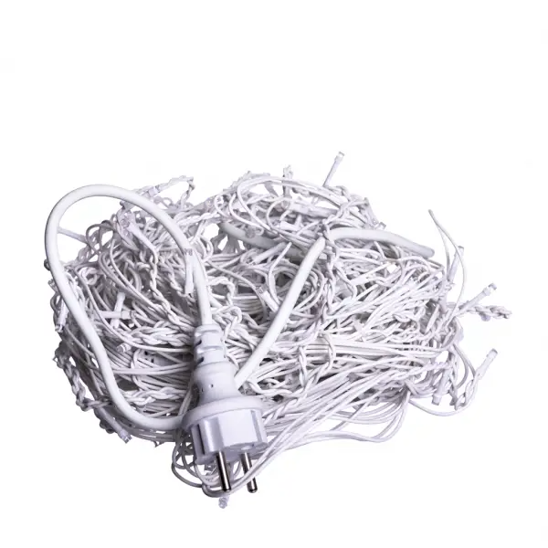 Гирлянда сетевая Бахрома уличная 12 м 200 LED диодов внешняя от сети белый провод цвет света Разноцветный (12MWML) - фото 8