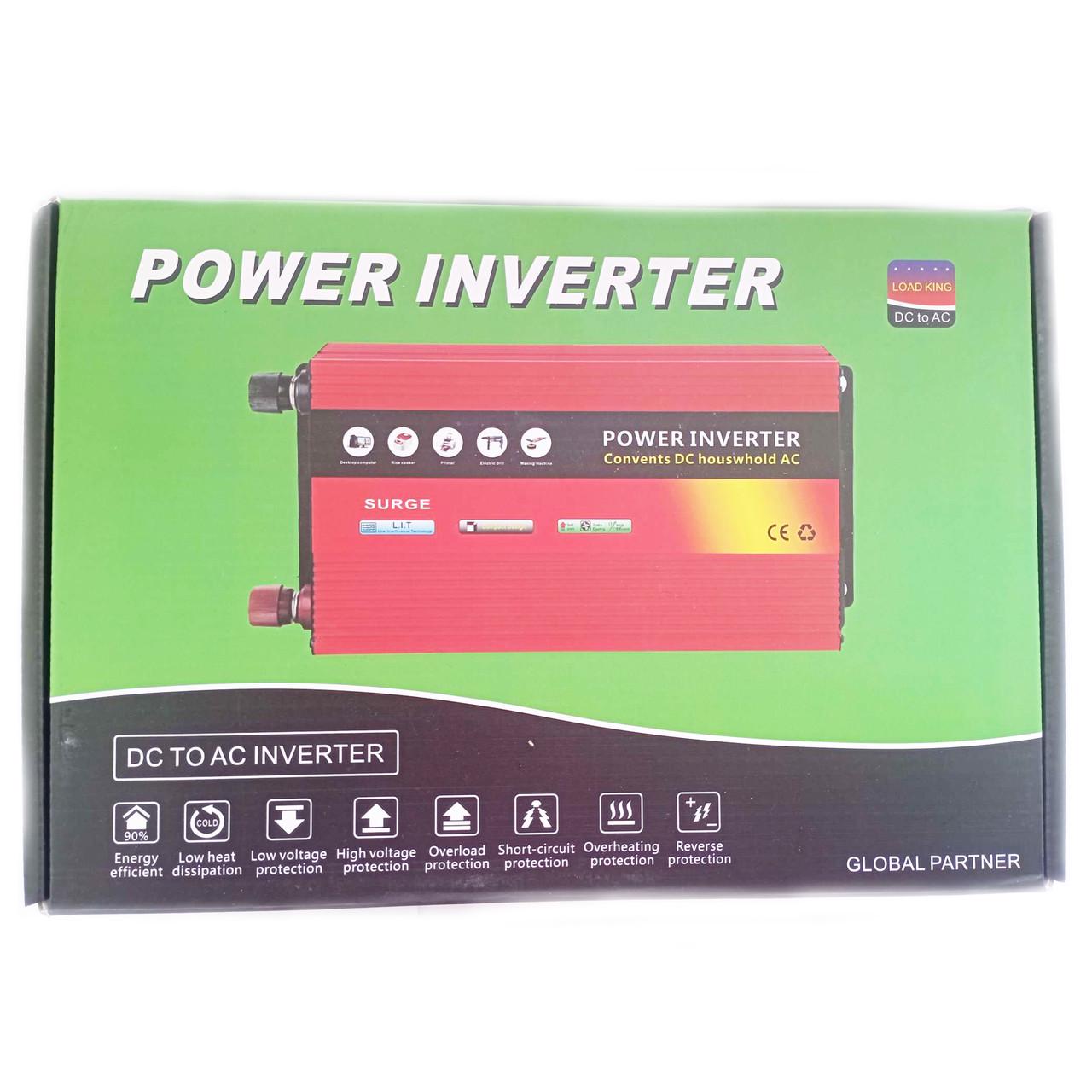 Автомобильный инвертор Power Inverter 002 c 12V на 220V 3000W модифицированная синусоида Red (11038) - фото 6