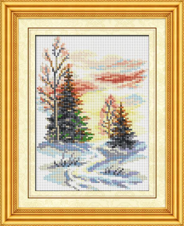 Алмазная мозаика Dream Art Зимний пейзаж 17x26 см (DA.30187)
