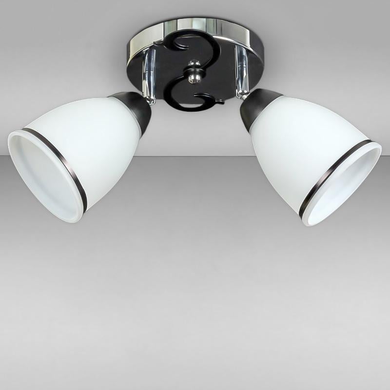 Люстра стельова Light House SH-12608/2 CR+BK на дві лампи Хром