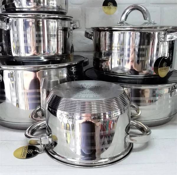 Набор кухонной посуды Edenberg из нержавеющей стали 12 (EB-4013) - фото 5 Набор кухонной посуды Edenberg из нержавеющей стали 12 (EB-4013) - фото 5