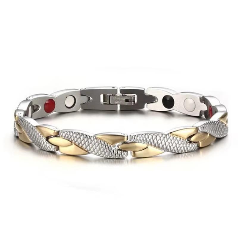 Браслет магнитный для здоровья Type A 20 см Серебристый/Золотистый (2362814481)