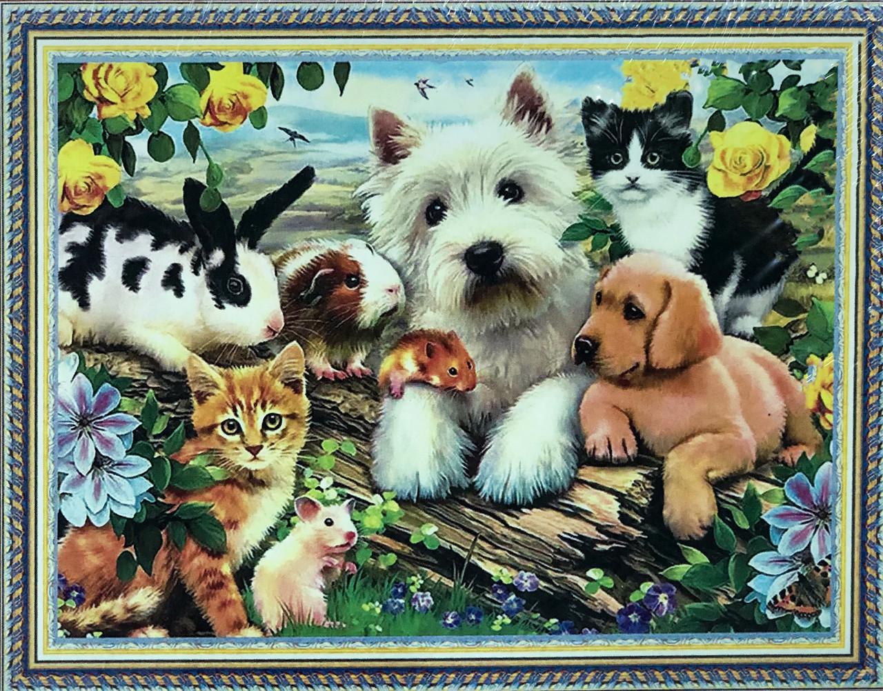 Набір алмазної вишивки на підрамнику Домашні улюбленці 40x30 см (АЛП-082)