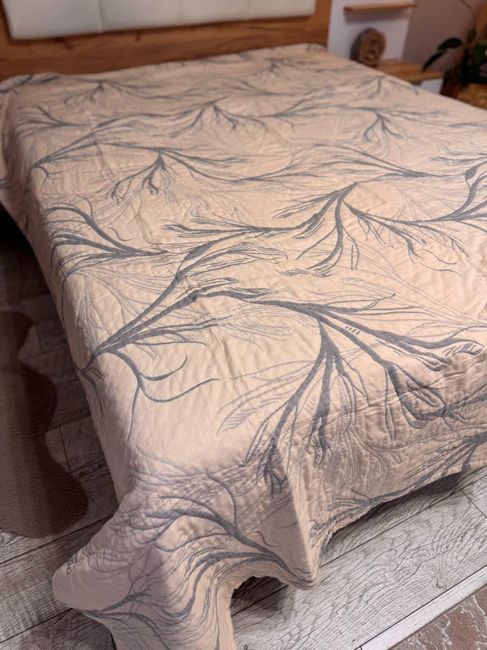 Покривало на ліжко полуторний 150х200 см Бежевий (Д-al-muslin205-003) - фото 2 Покривало на ліжко полуторний 150х200 см Бежевий (Д-al-muslin205-003) - фото 2