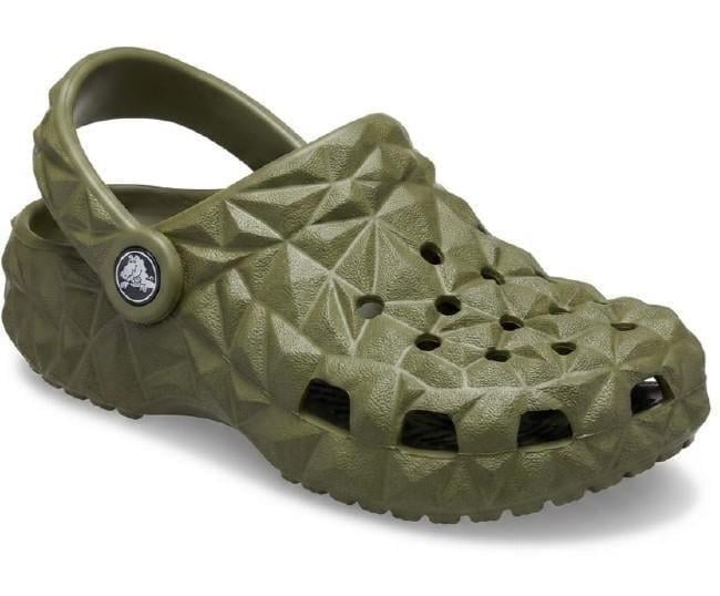 Крокси для хлопчика Crocs Classic Geometric Clog Army Green р. 30/31 Хакі (26281)