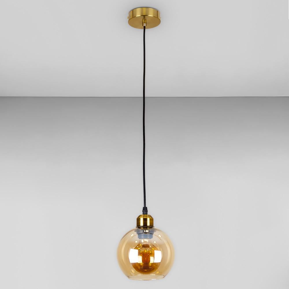 Люстра подвесная Лофт Light House LS-18639F-1 BRZ/BR Бронзовый/Янтарный