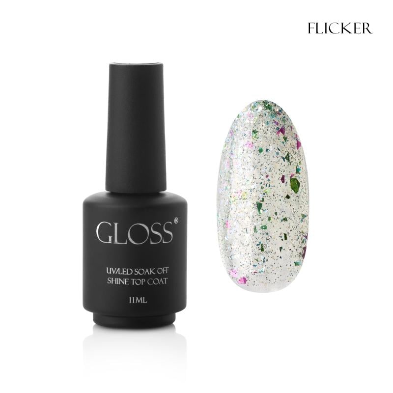 Топ для гель-лаку GLOSS Shine top coat 11 мл Flicker (30288)