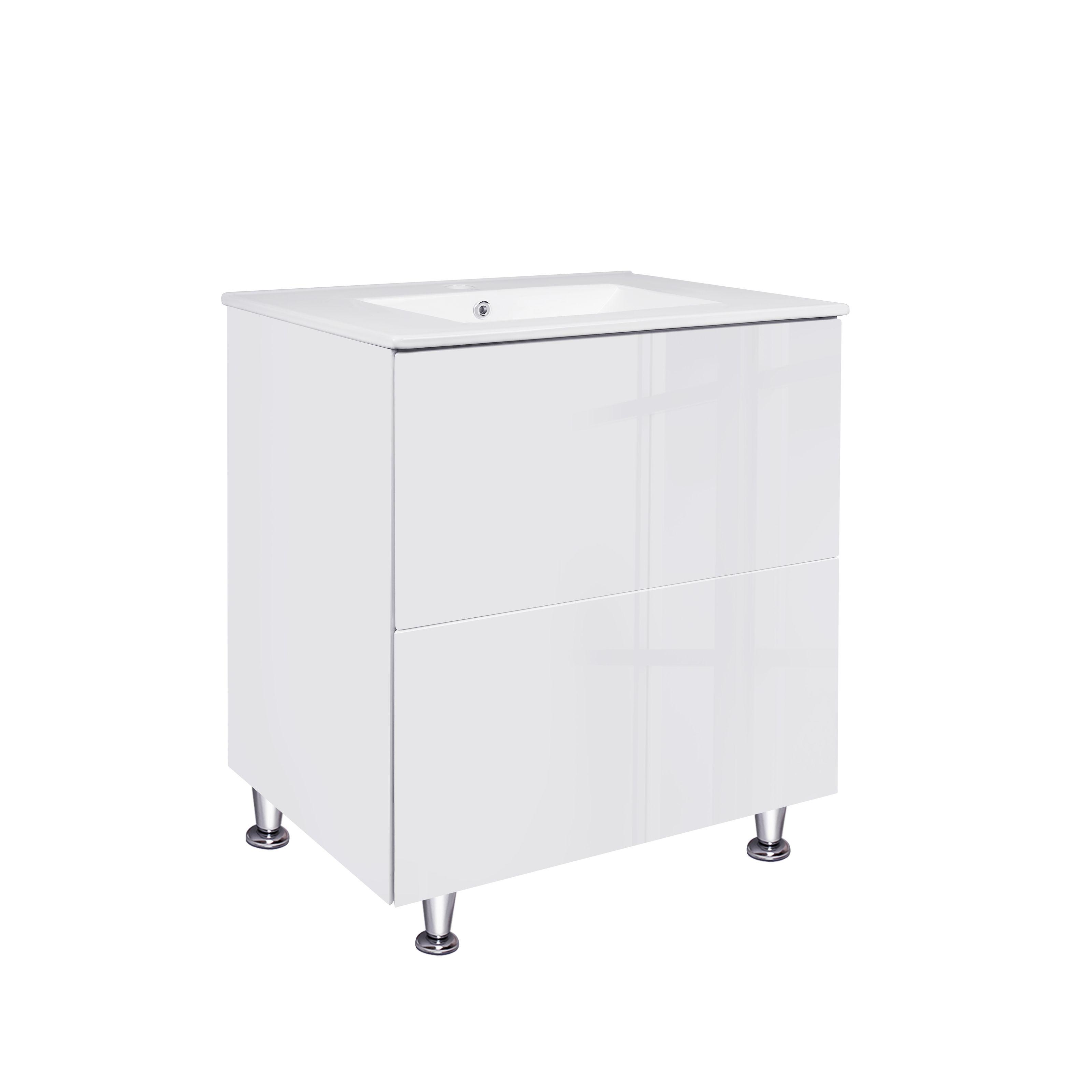 Тумба с умывальником напольная Q-tap Tern QT1771TNL7013070CW 71x84x46,5 см Белый (96929)
