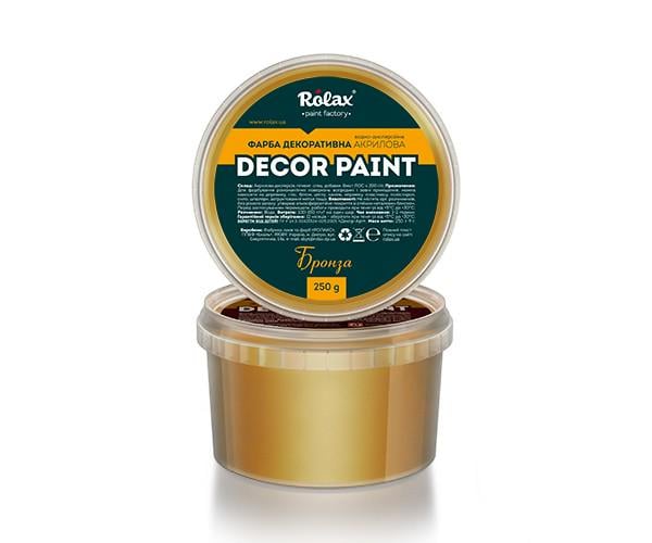 Краска декоративная акриловая DECOR PAINT бронза 0,25 кг (6810) - фото 2