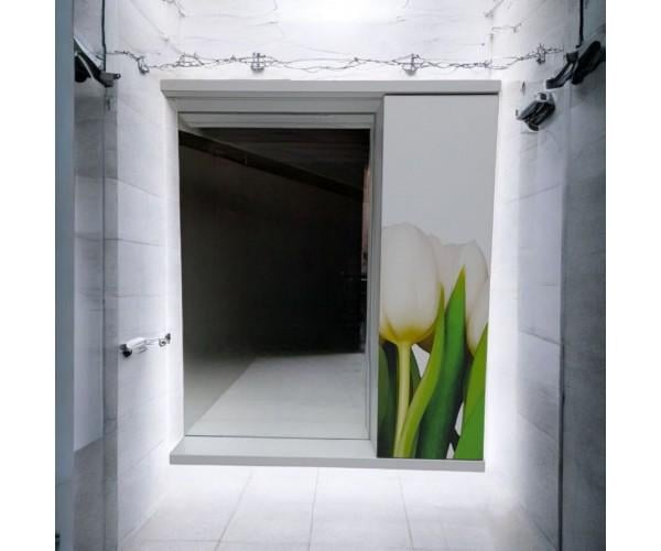 Зеркало для ванной комнаты Mikola-M пластиковое Тюльпаны 80 см (2364)