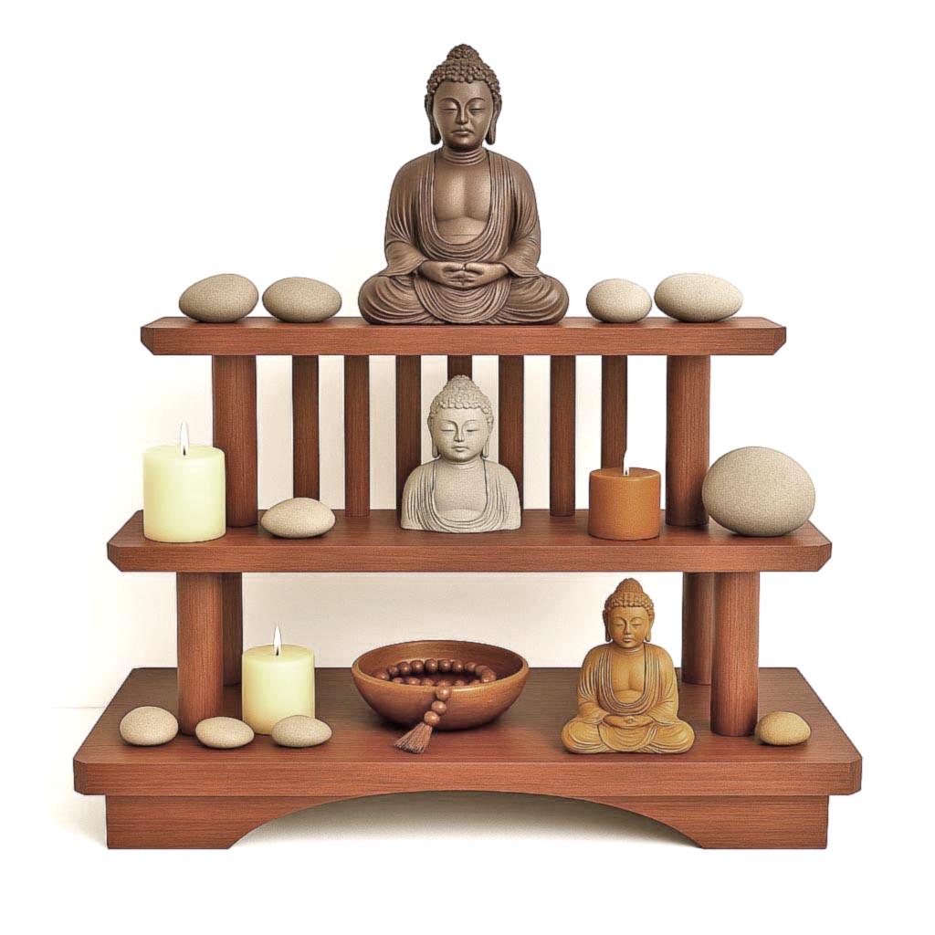 Алтарь для медитации из дерева Чандрали Шафран (ЛАТ-009206)