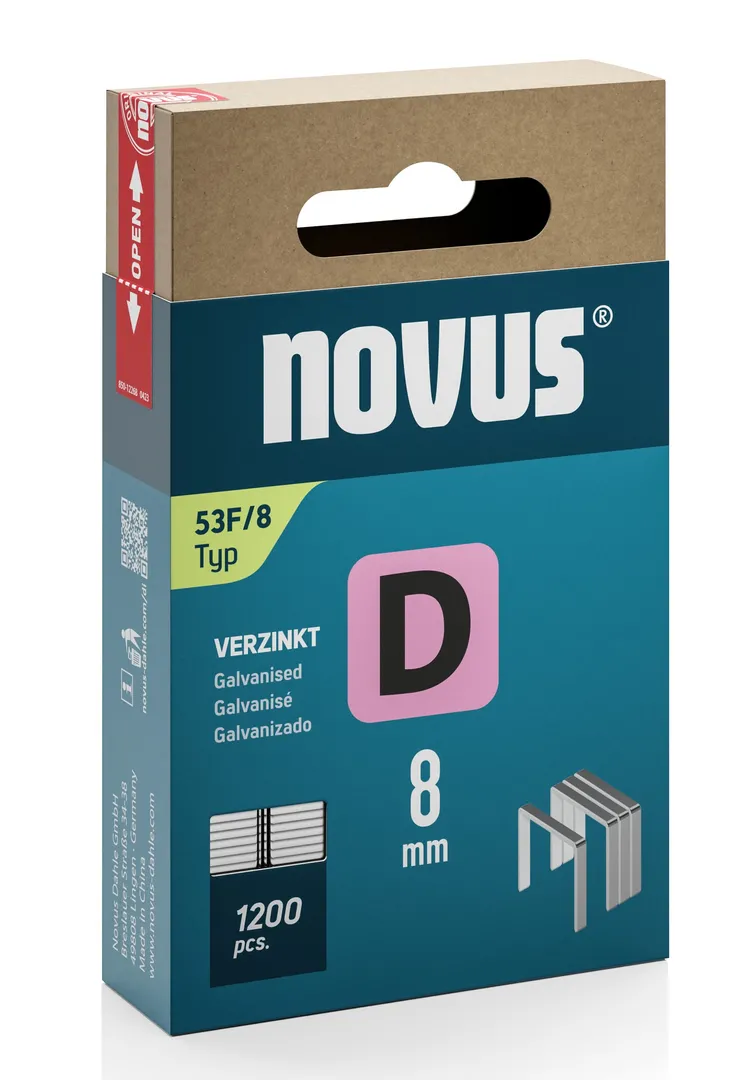 Скоби будівельні плоскі NOVUS D тип 53F 8 мм 1200 шт. (37515690)