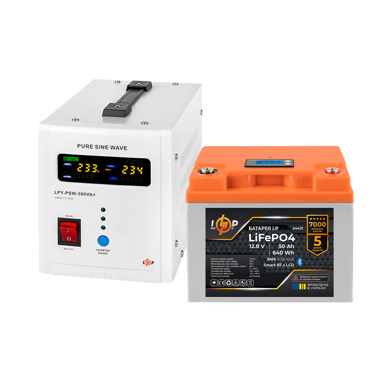 Комплект резервного питания LPLogicPower Источник бесперебойного питания/литиевая LiFePO4 батарея UPS В500/АКБ LiFePO4 640W