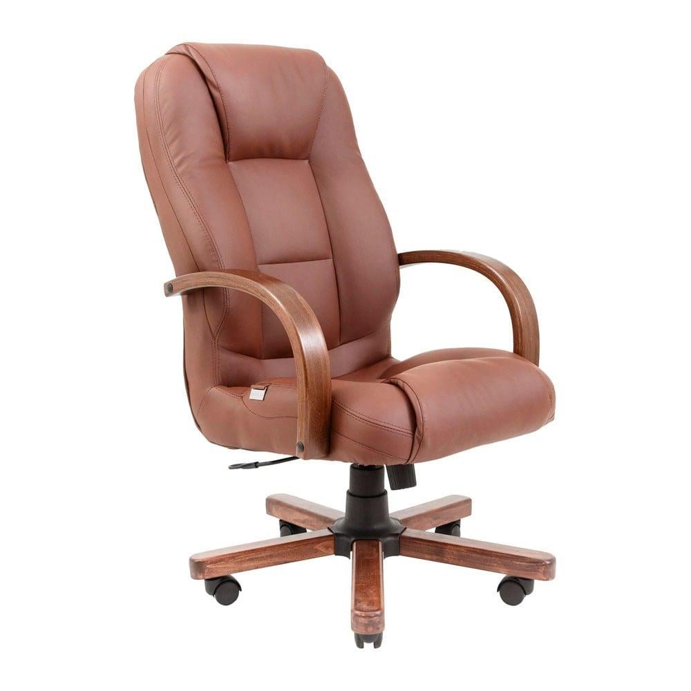 Офисное кресло руководителя Richman Seville VIP Wood M1 Tilt натуральная кожа Lux Коричневый (64ca425904b9e938a47ba290)