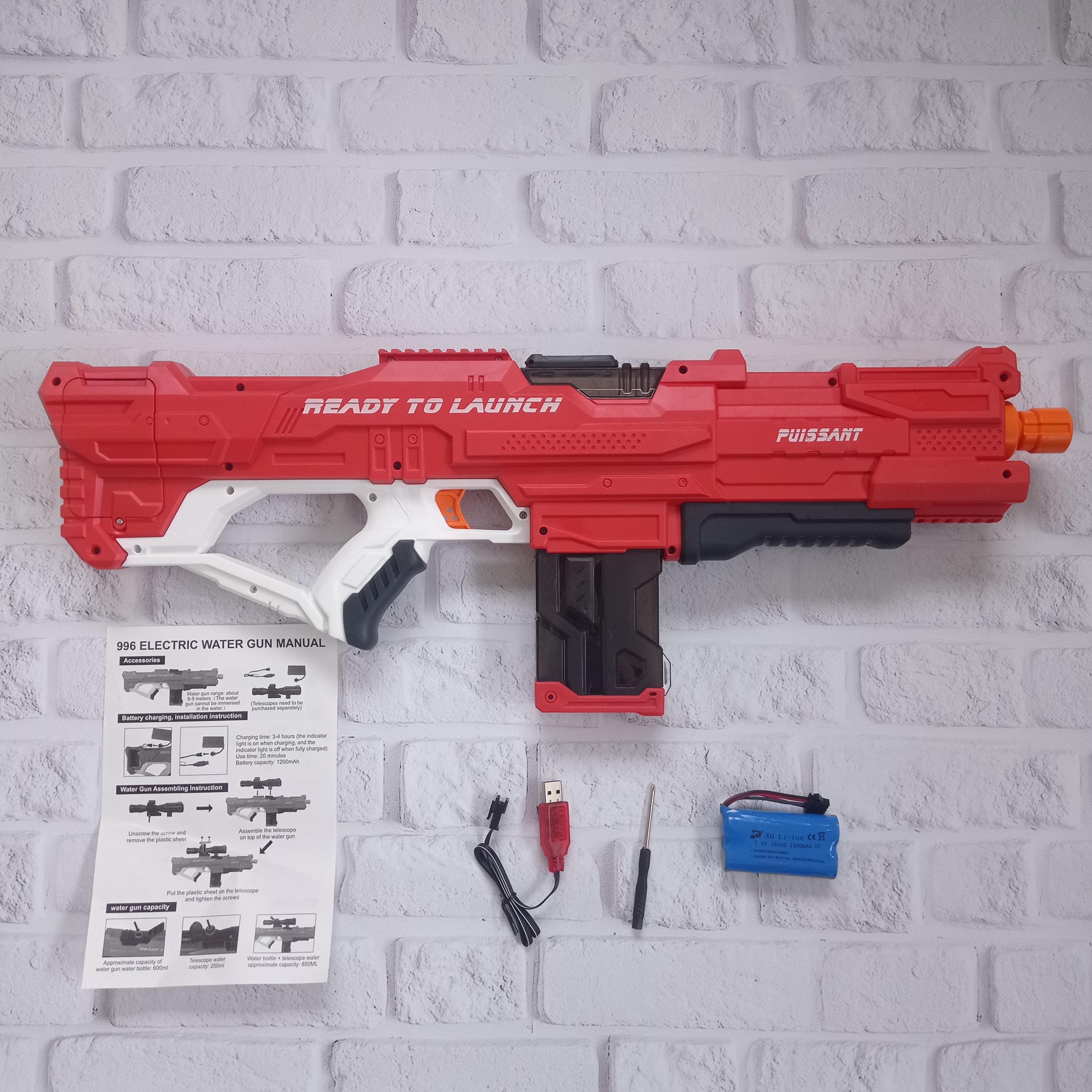 Електричний водяний пістолет дитячий Combat Water Gun Червоний (10698491) - фото 3