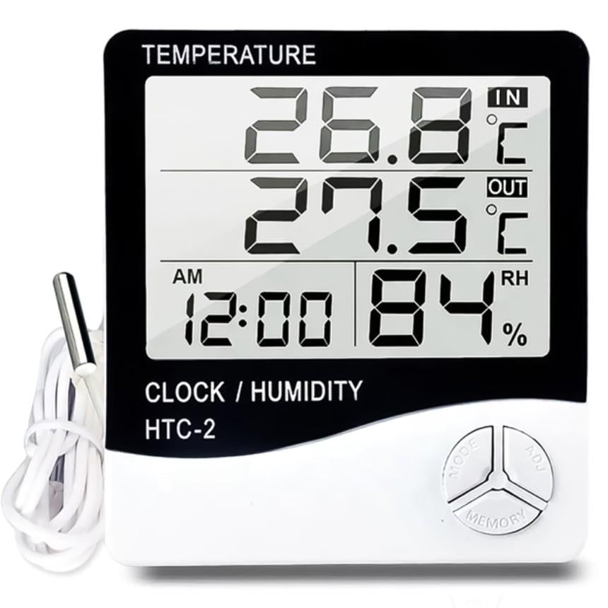 Метеостанція HTC-2 термометр з гігрометром/годинником/будильником та виносним датчиком (557) Метеостанція HTC-2 термометр з гігрометром/годинником/будильником та виносним датчиком (557)