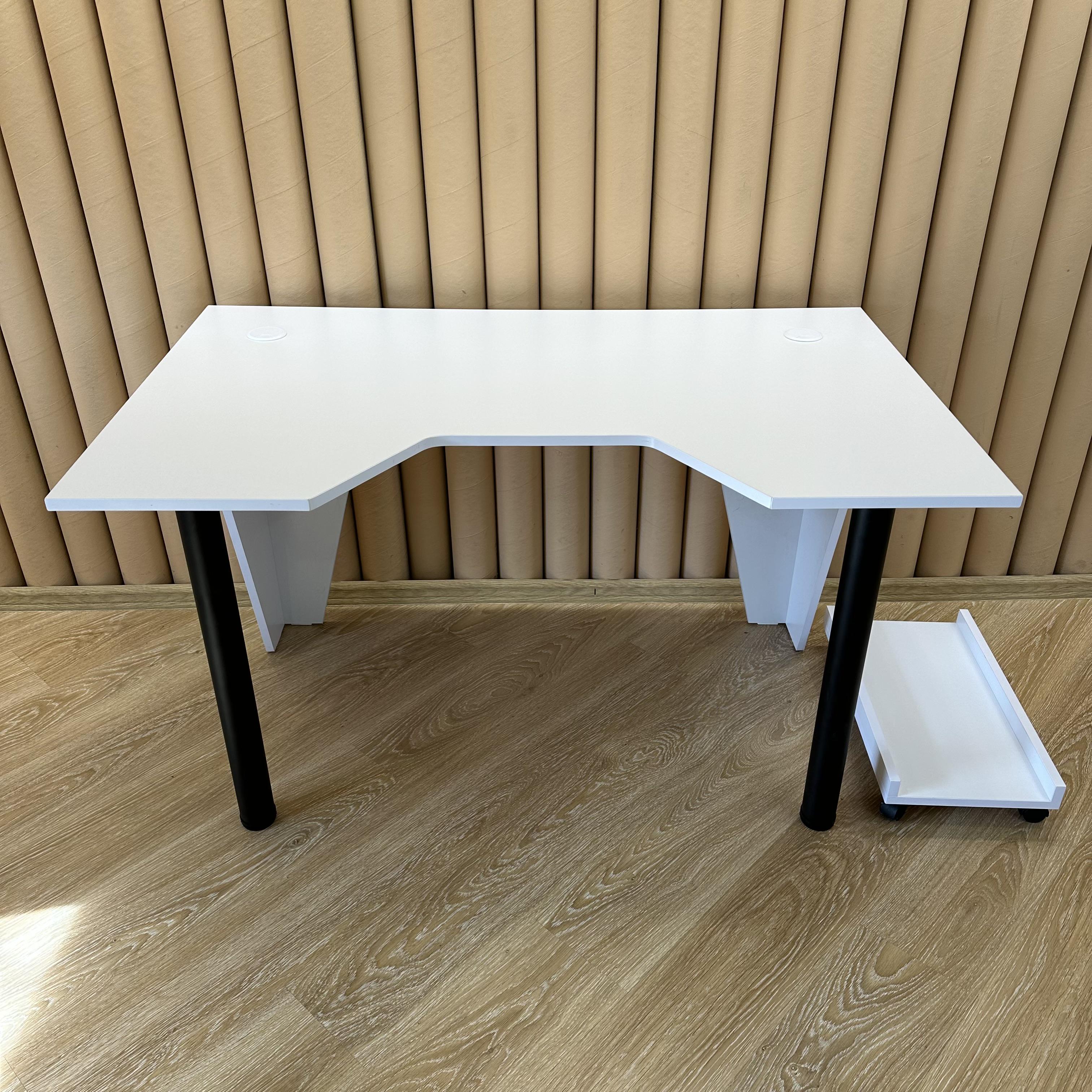 Стол компьютерный геймерский Drom Square с подставкой для ПК Белый - фото 2