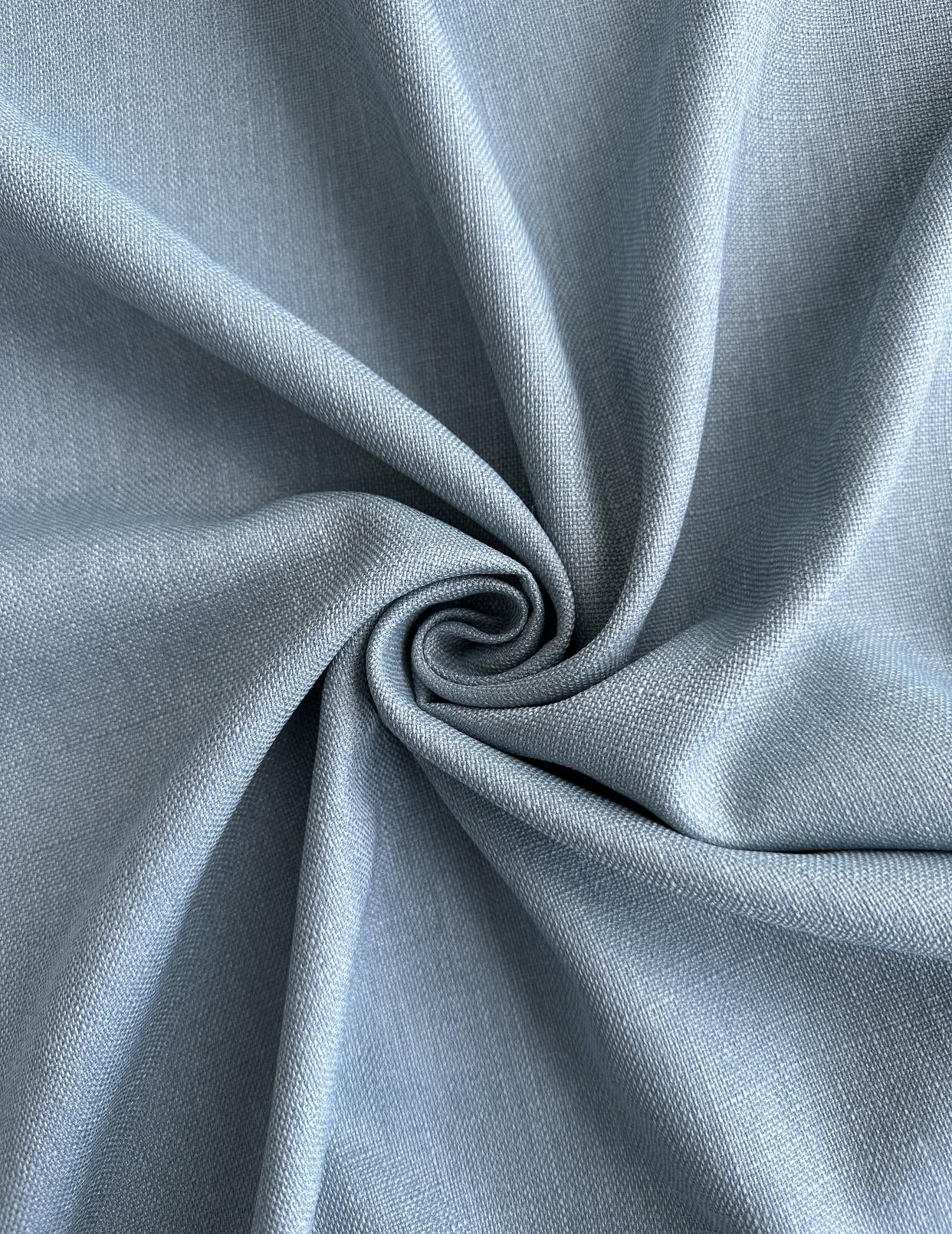 Штора однотонная льняная двусторонняя Olimpos на тесьме 6 см 200х270 см Джинсовый (12089335)