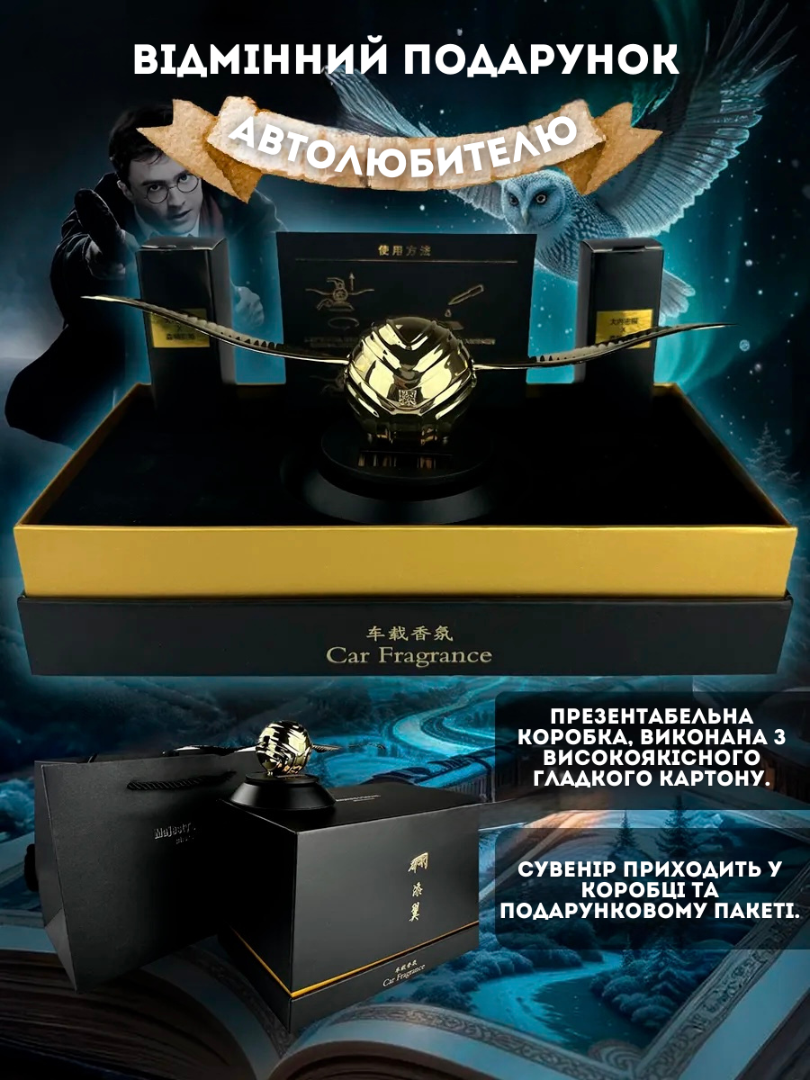 Ароматизатор в автомобиль на солнечной батарее снитч (767874) - фото 4 Ароматизатор в автомобиль на солнечной батарее снитч (767874) - фото 4