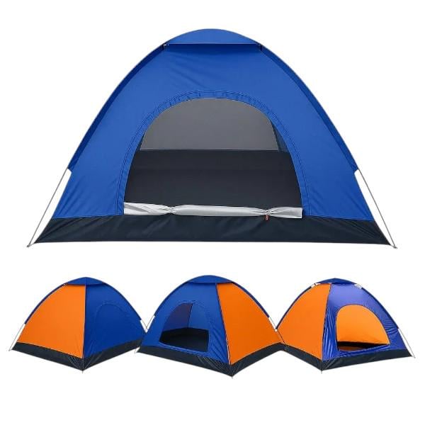 Палатка туристическая четырехместная 200х200х110 см Синяя - фото 6