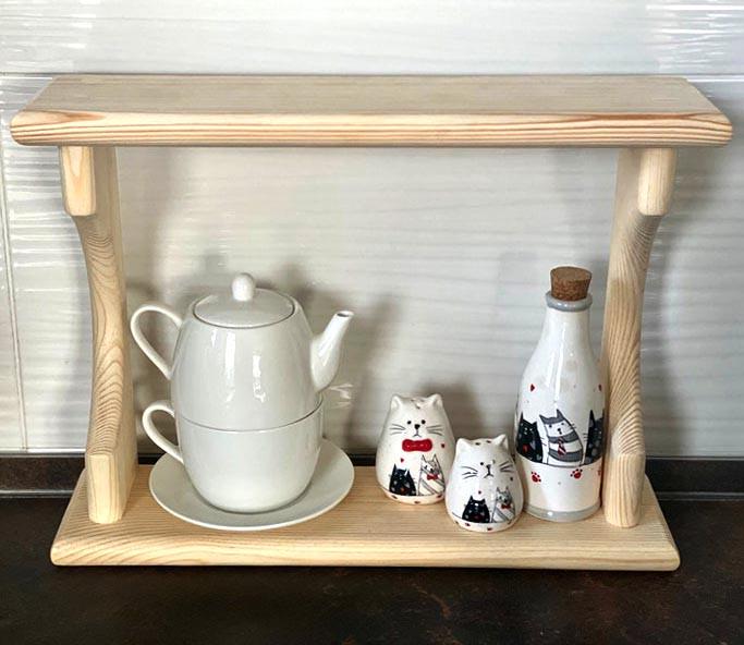 Полка настенная из дерева Камарго Бланже (ПНС/006601)