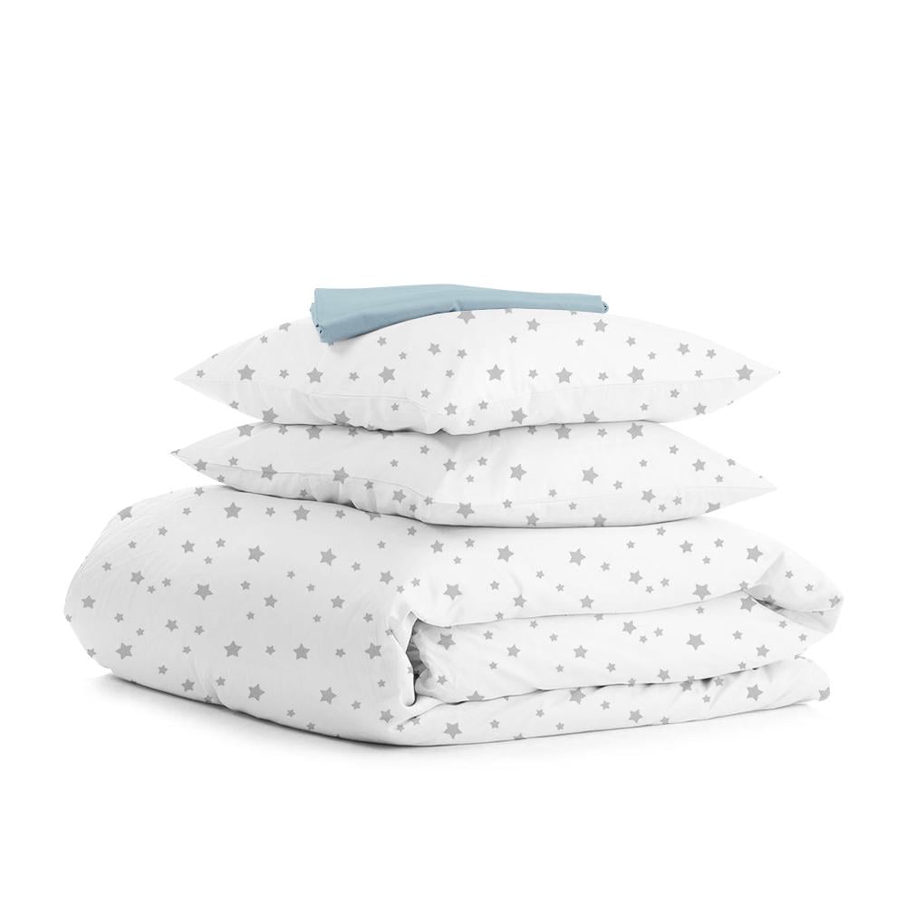 Комплект полуторного постільного Cosas на резинці Star Grey Blue 160х220 см (4822052037294)