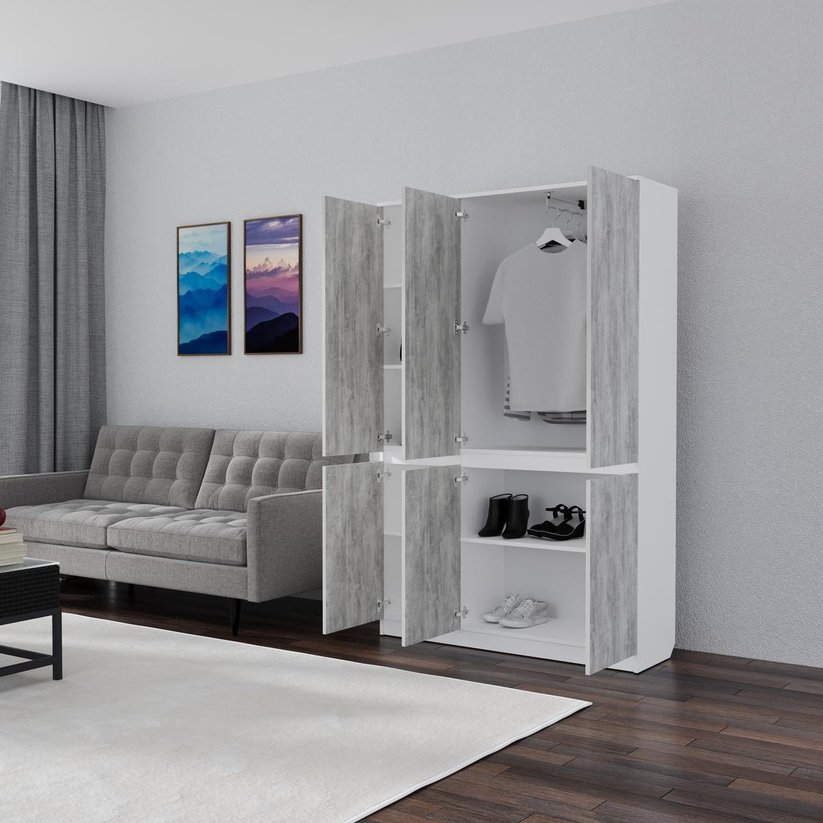 Шкаф Смузи Мікс Меблі 1860х1200х380 мм Урбан лайт - фото 2 Шкаф Смузи Мікс Меблі 1860х1200х380 мм Урбан лайт - фото 2