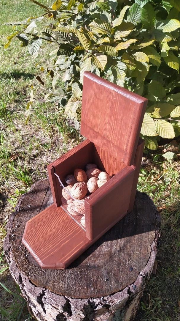 Кормушка для белок Сюрприз из древесины 27х25х16 см Красный - фото 4 Кормушка для белок Сюрприз из древесины 27х25х16 см Красный - фото 4