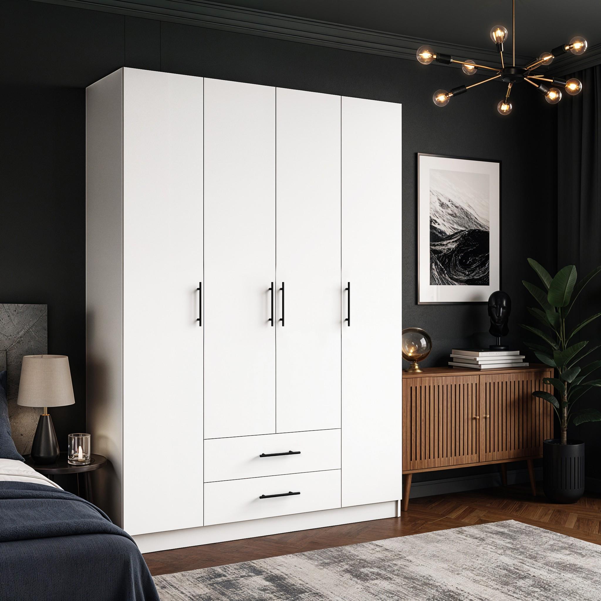 Шкаф для одежды Standart 2+4 1286x416x1900 мм Белый - фото 1